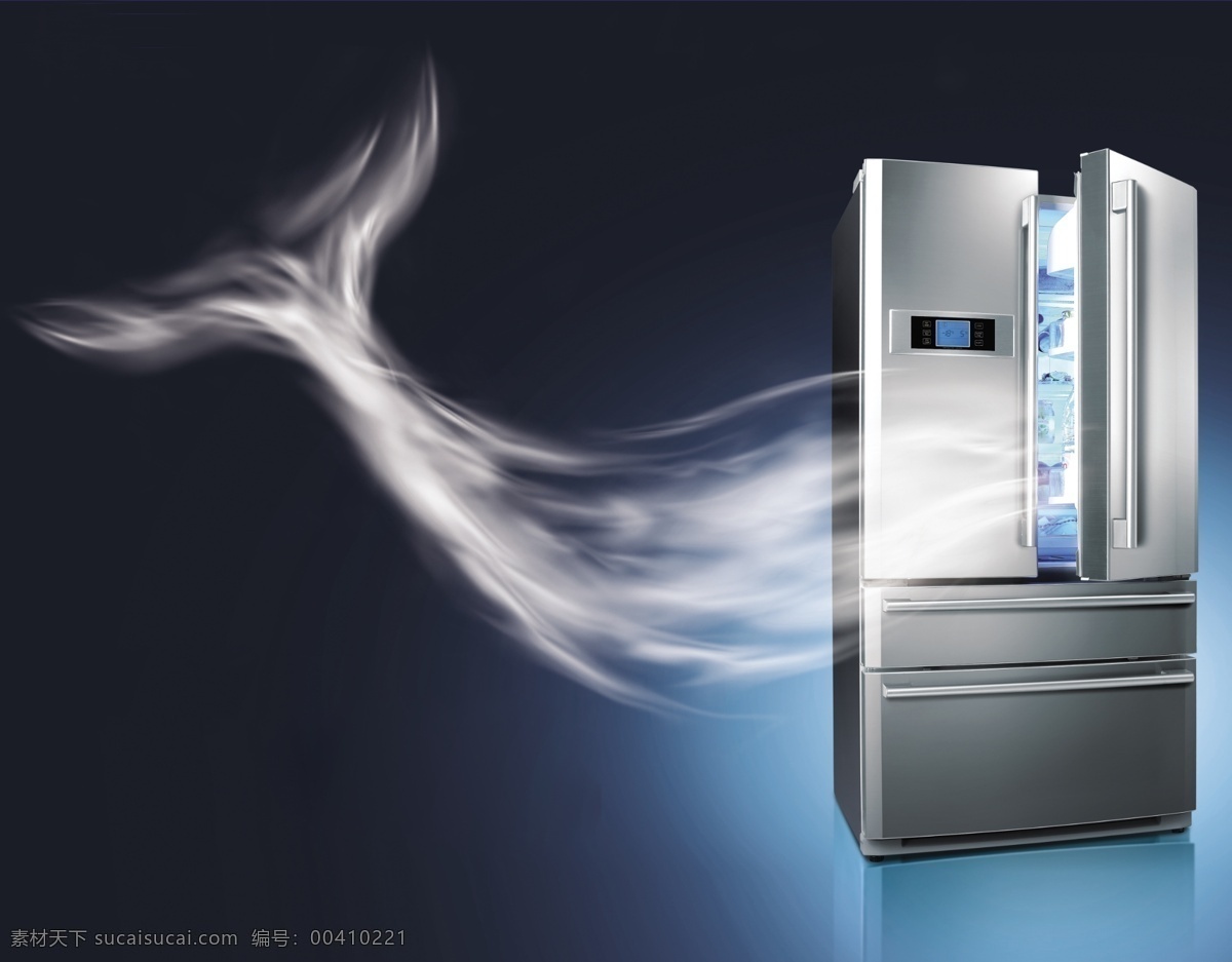 创意冰箱图片 冰箱 鲸鱼 气体鲸鱼 创意画面 创意冰箱 双开门冰箱