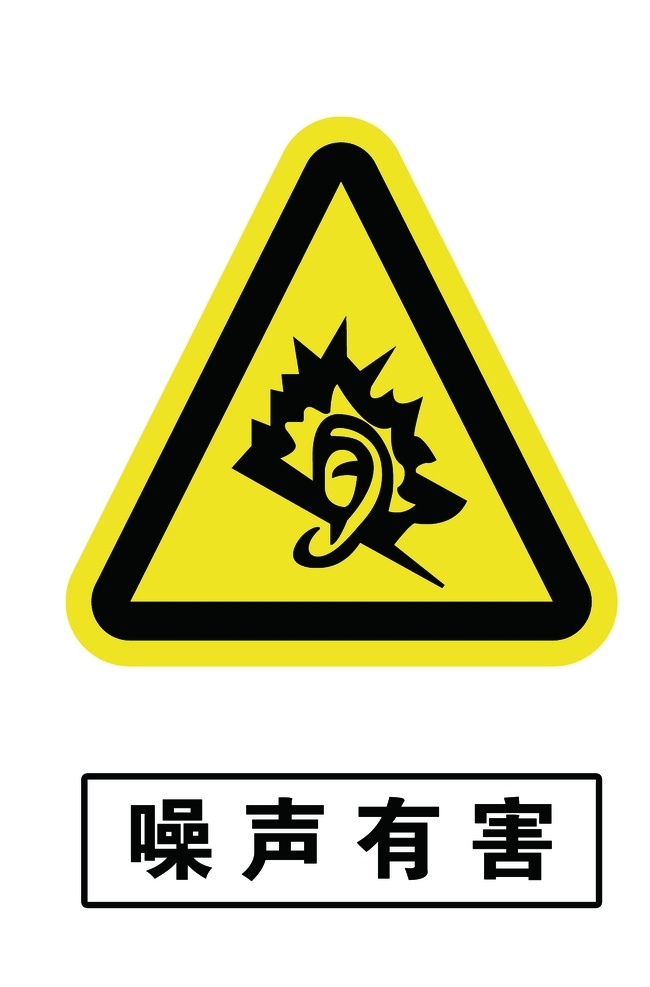 噪聲有害 噪聲 有害 安全 危險(xiǎn) 標(biāo)識(shí)牌 安全警示標(biāo)牌