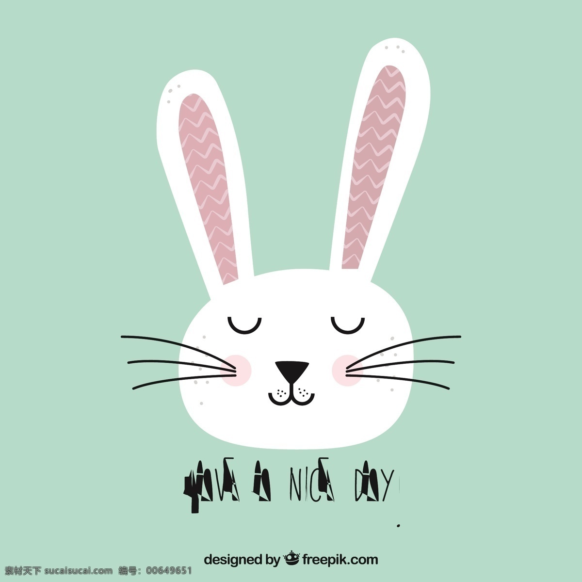 可爱 白兔 头像 矢量 兔子 插画 卡通 动物 矢量图