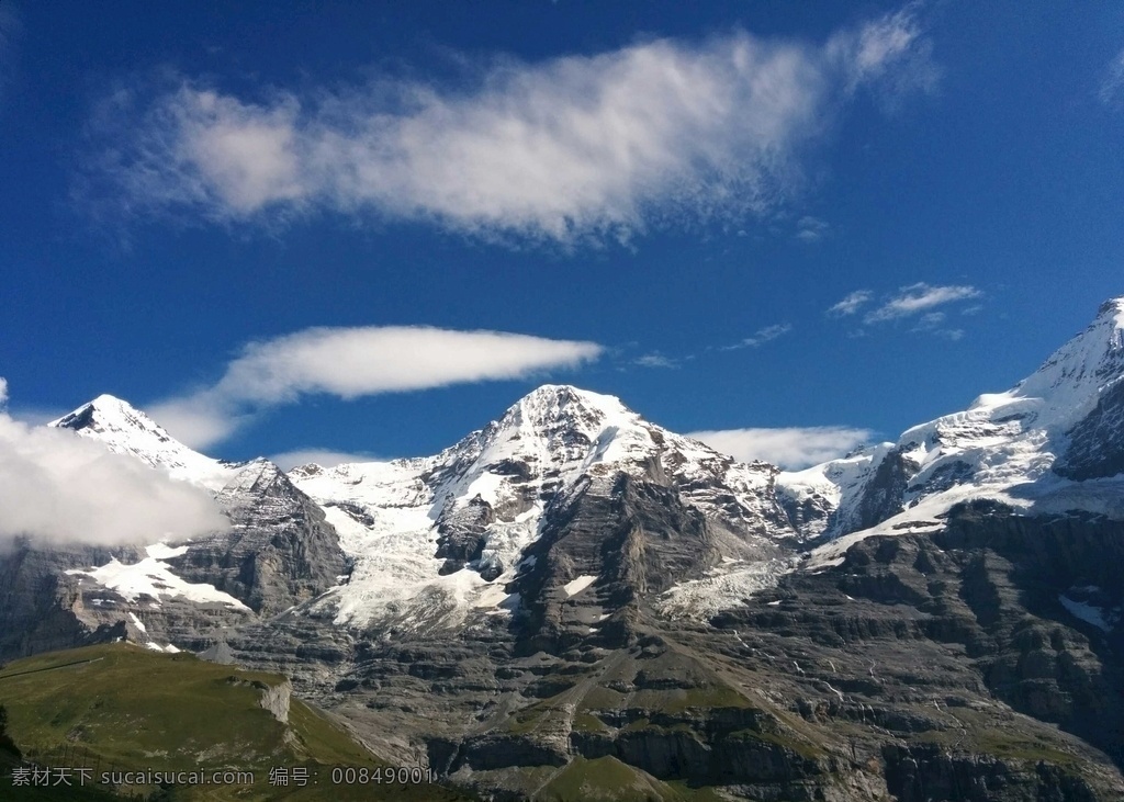 壮美 阿尔卑斯 少女峰 瑞士 雪山 因特拉肯 自然景观 自然风景