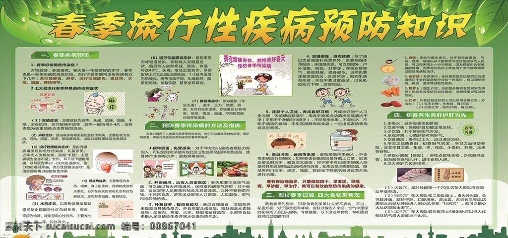 春季 流行性 疾病预防 知识 春季疾病预防 学校宣传板报 校园文化展板 流行性疾病 学生展板 文化艺术 传统文化
