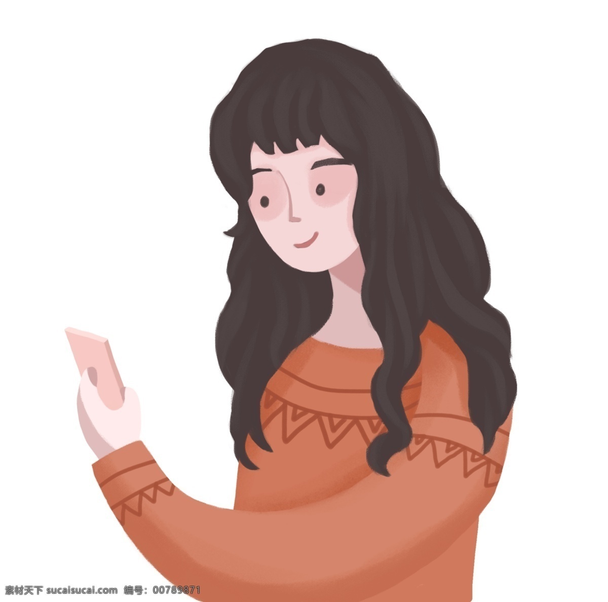 拿手機(jī)女孩 長(zhǎng)發(fā) 美麗 漂亮