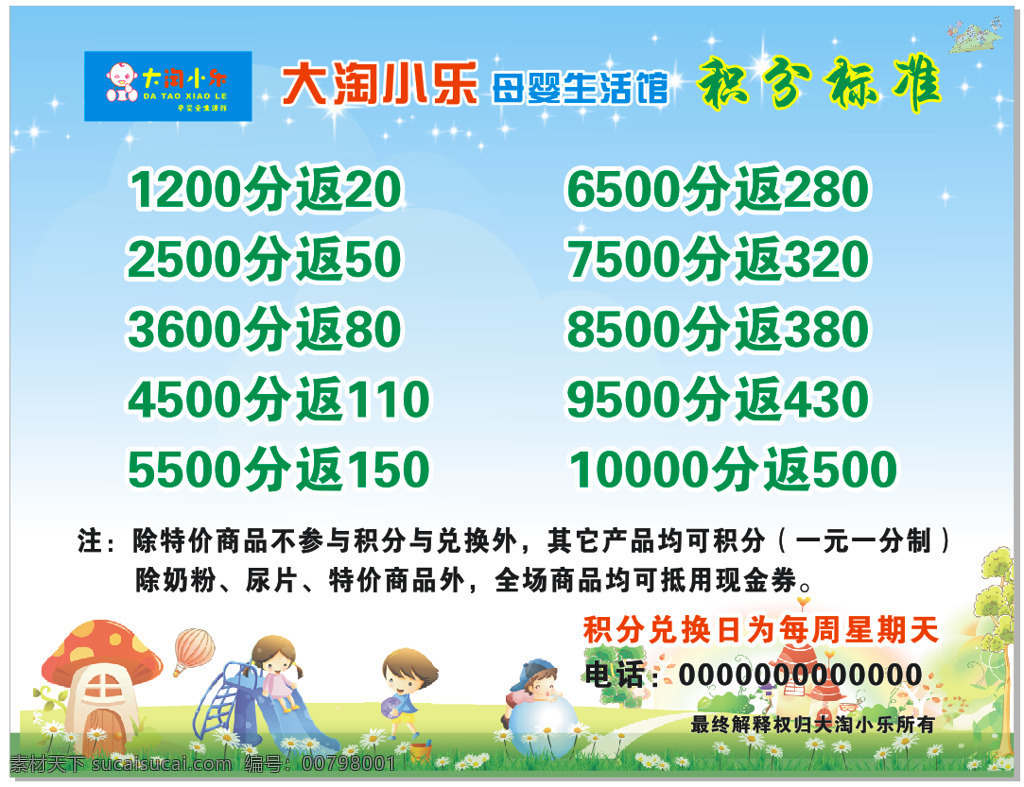 小淘大樂海報 兒童卡通海報 積分海報 童裝海報 卡通兒童 卡通招牌