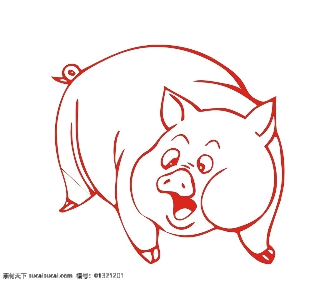 剪紙豬 豬年剪紙 豬年窗花 卡通豬 豬剪紙