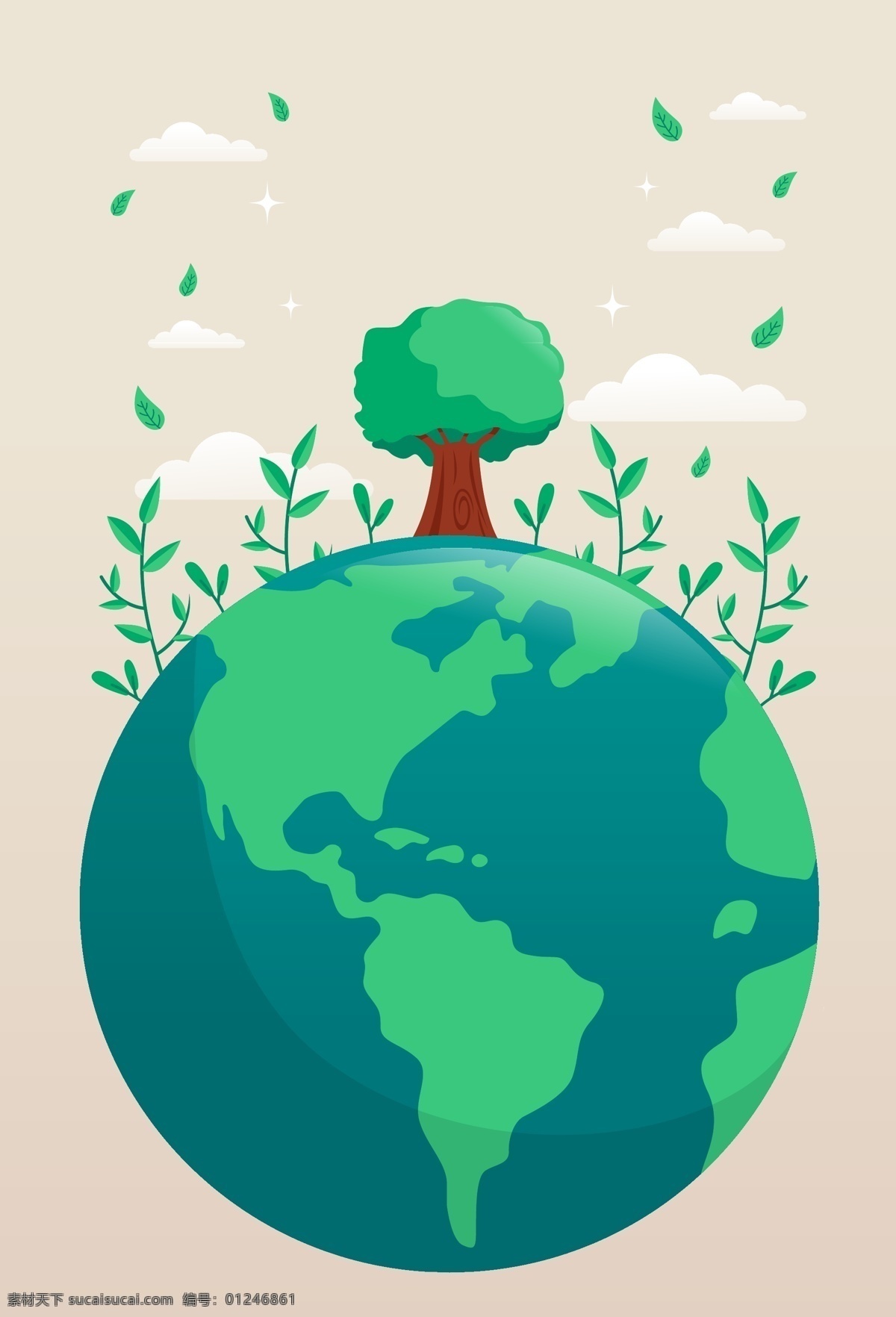 绿色 自然 世界环境日 海报 背景 世界 环境日 海报背景 公益 环保 地球 树木