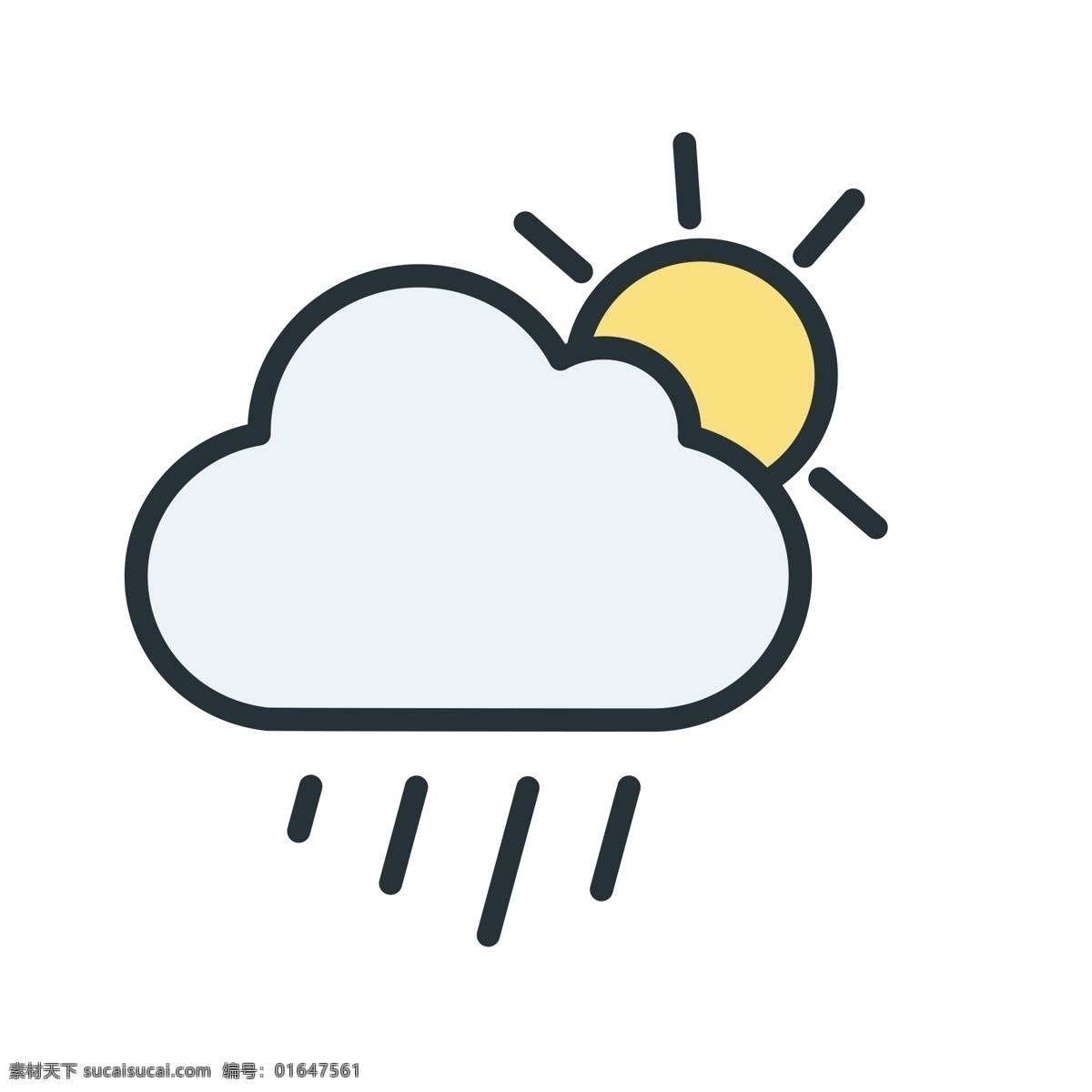 雷阵雨图标 天气图标 扁平化ui ui图标 手机图标 界面ui 网页ui h5图标