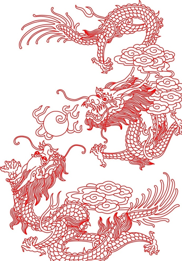 龍 大龍 吉祥 矢量 威武 圖案 生物世界