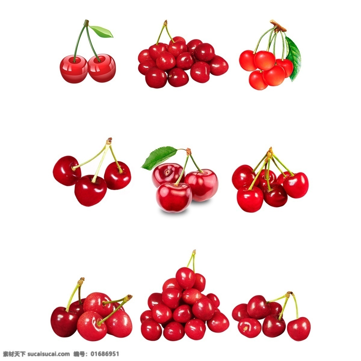 櫻桃 水果 紅色 兩顆 三顆