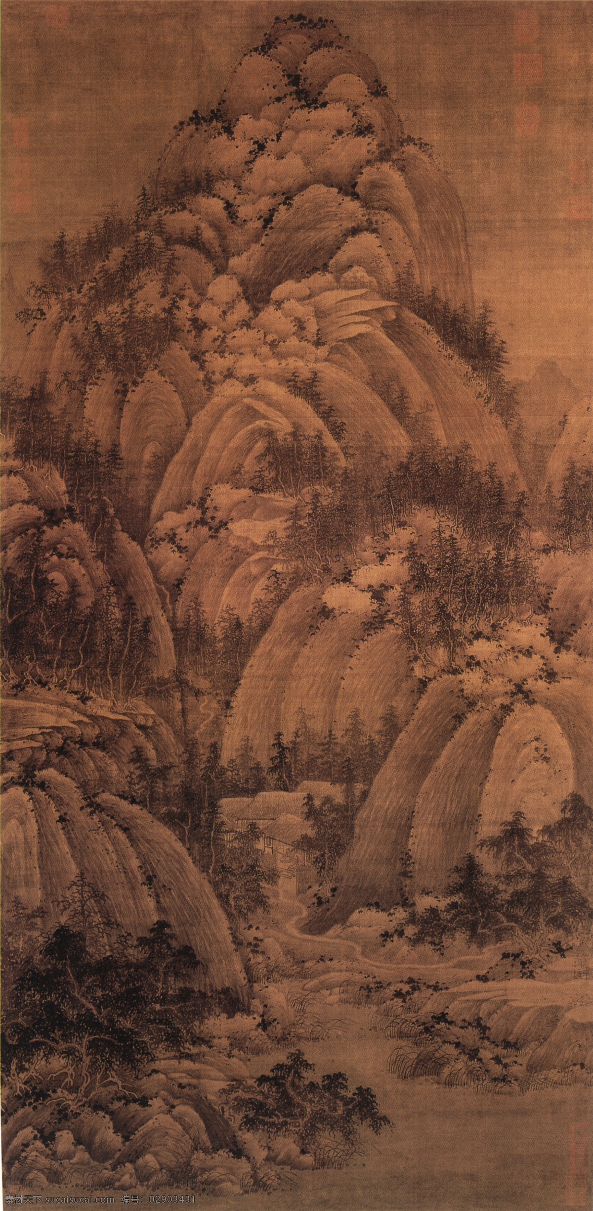 秋山问道图 中国名画 古画 文化艺术 绘画书法 设计图库