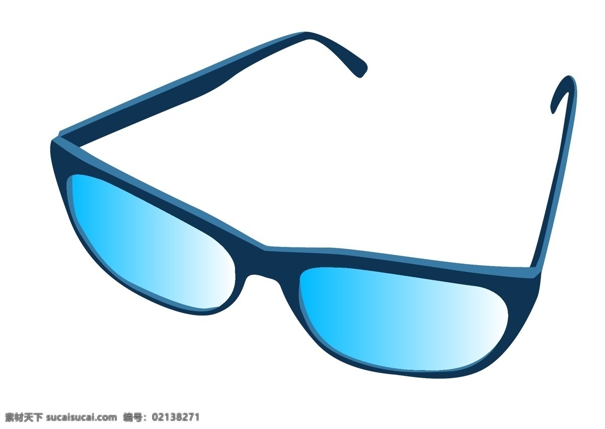 眼镜 太阳镜 墨镜 蓝色镜框 矢量眼镜 高清 渐变 镜片