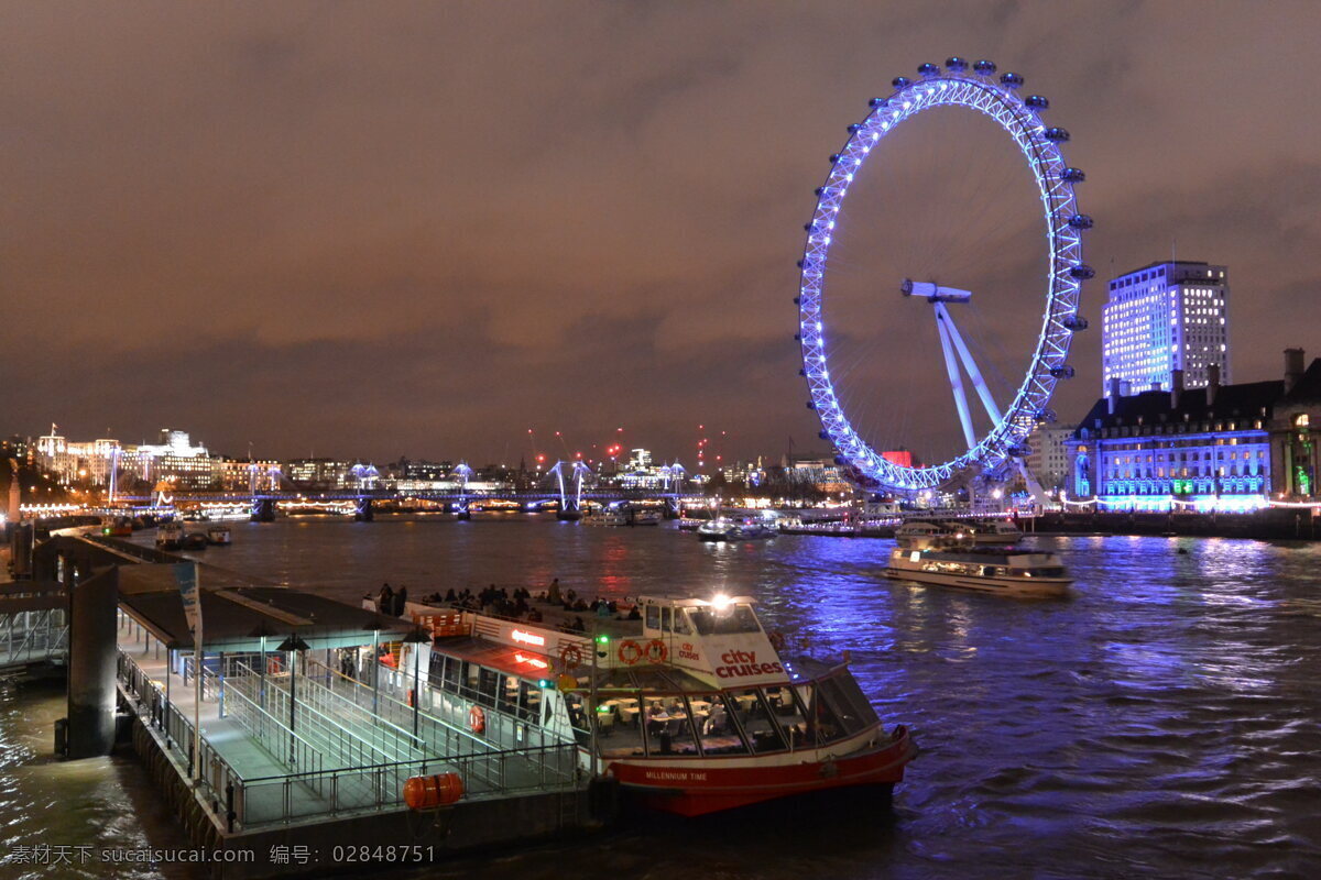 伦敦风景 英国 伦敦眼 伦敦 摩天轮 千禧之轮 泰晤士河畔
