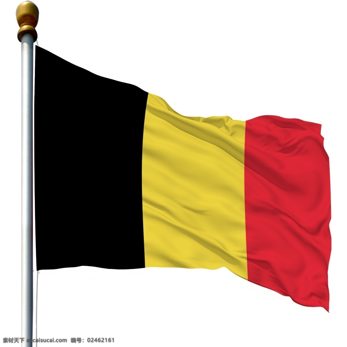带 旗杆 比利时 国旗 飘扬的旗子 带旗杆的旗子 带旗杆的国旗 飘扬 比利时国旗