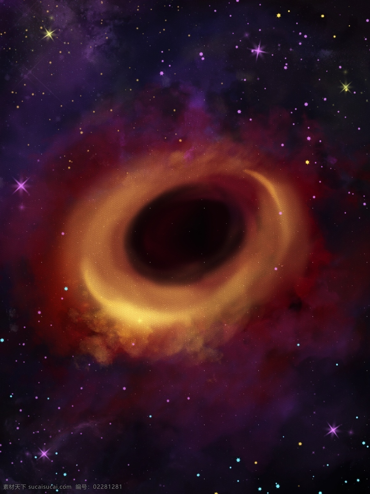 原创 手绘 星空 黑洞 星系 宇宙 背景 星空背景 黑洞背景 星系背景 暗色背景