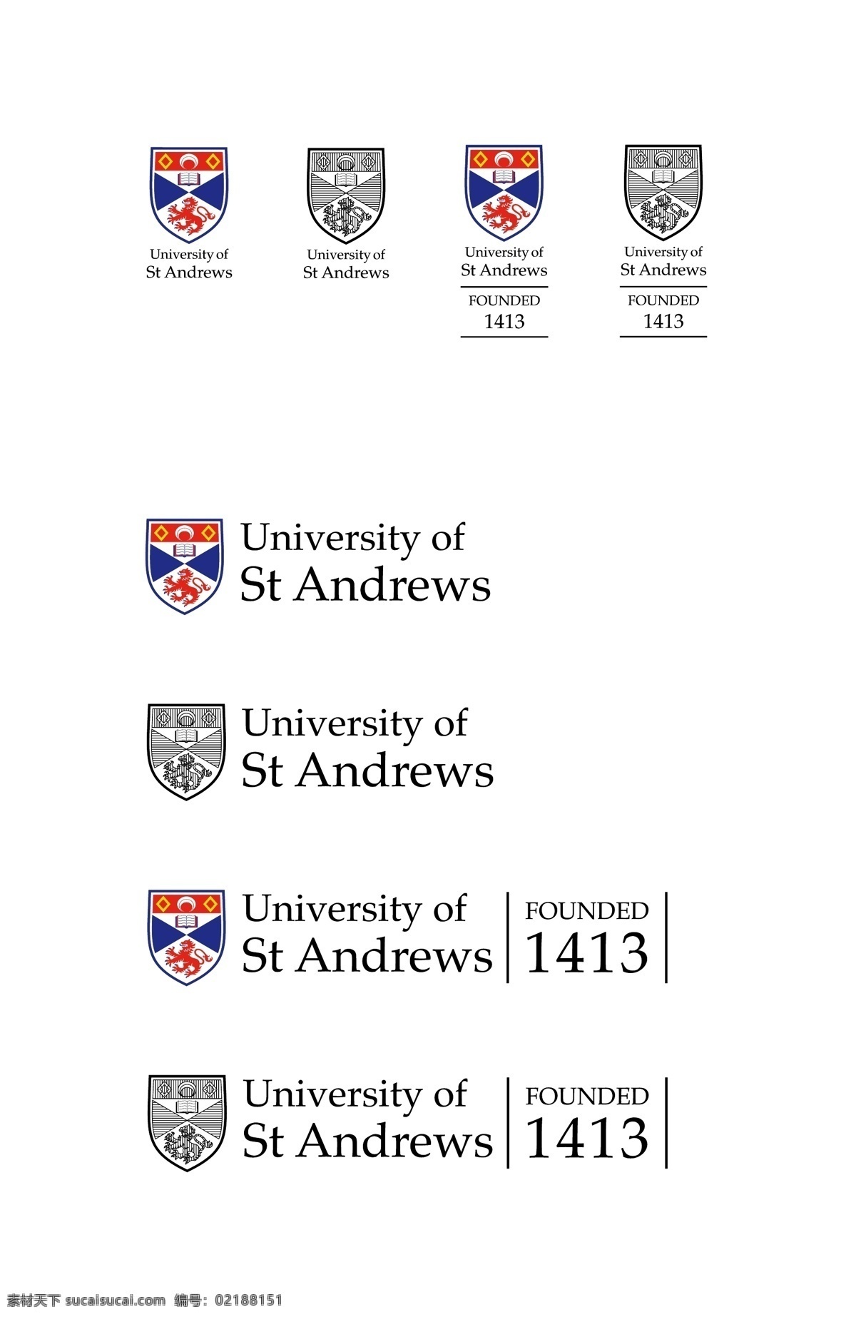 英国 圣 安 德鲁斯 大学 校徽 新版 圣安德鲁斯 university of st andrews 校标 徽标 标识 标志 logo 欧洲名校校徽 标志图标 其他图标