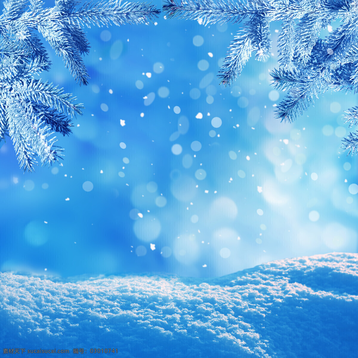 冬日雪景 冬日 雪景 雪花 积雪 蓝色 自然景观 自然风光