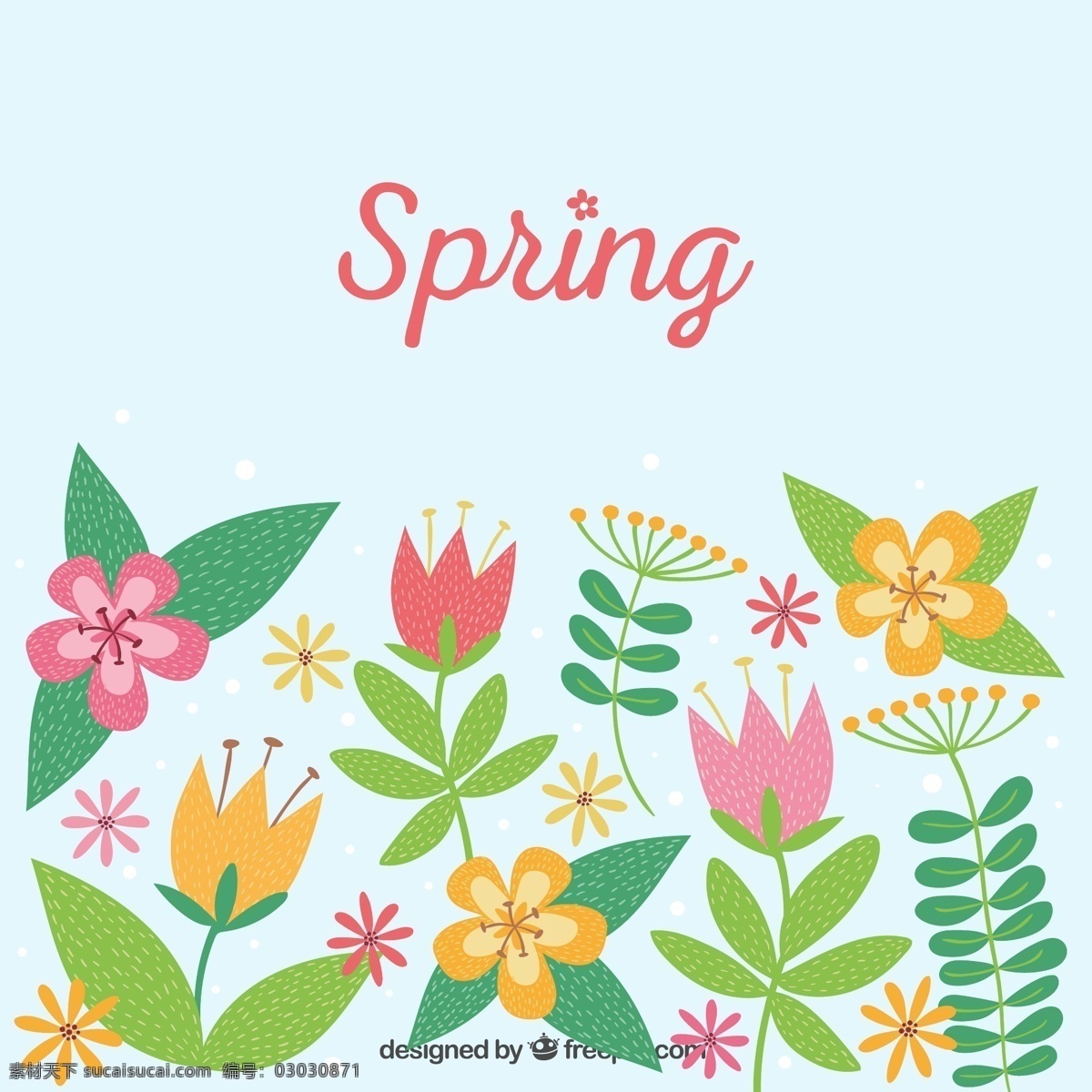 春季 卡通 花卉 矢量 花朵 矢量图 格式 高清图片