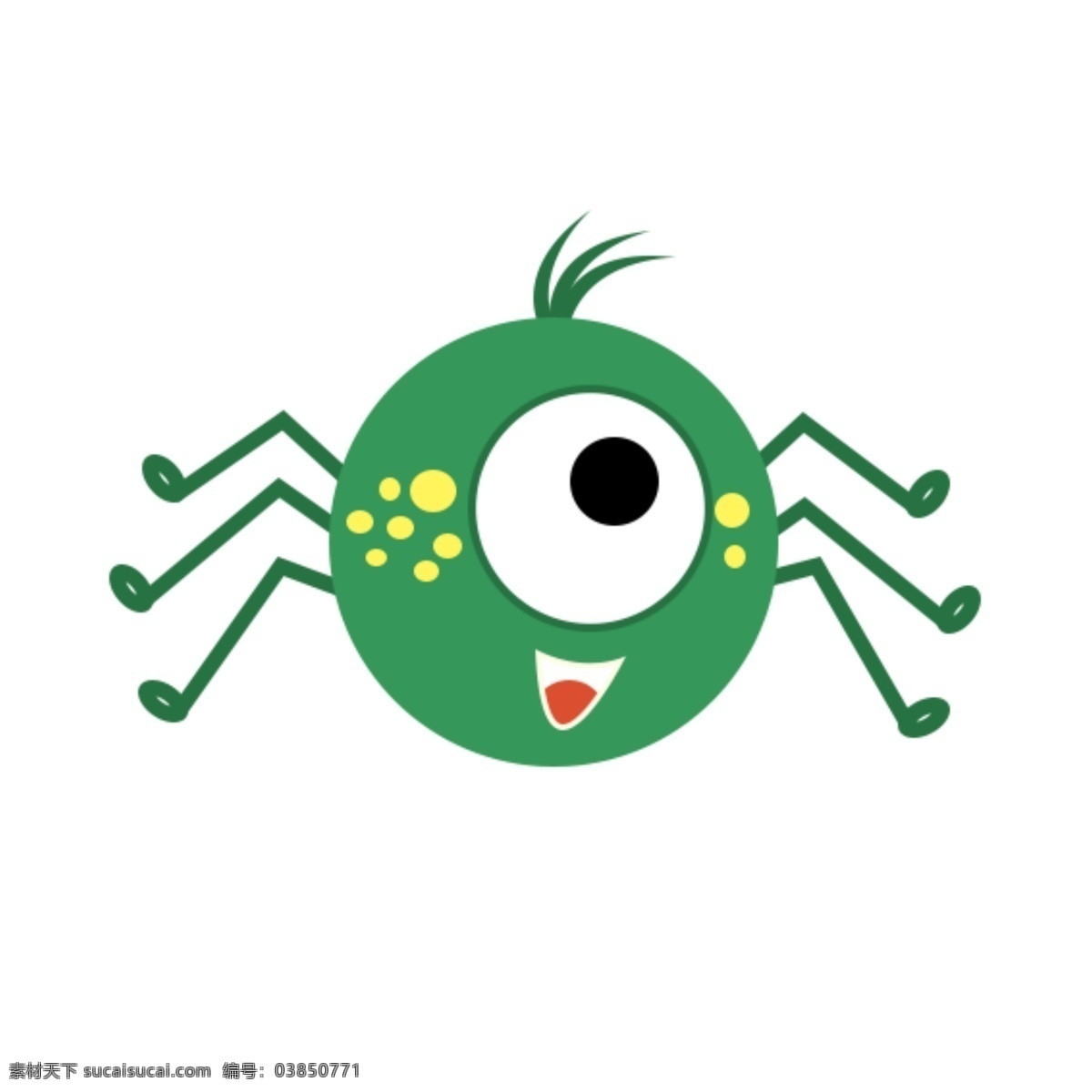 绿色 动物 可爱 小 蜘蛛 元素 小蜘蛛 动物元素