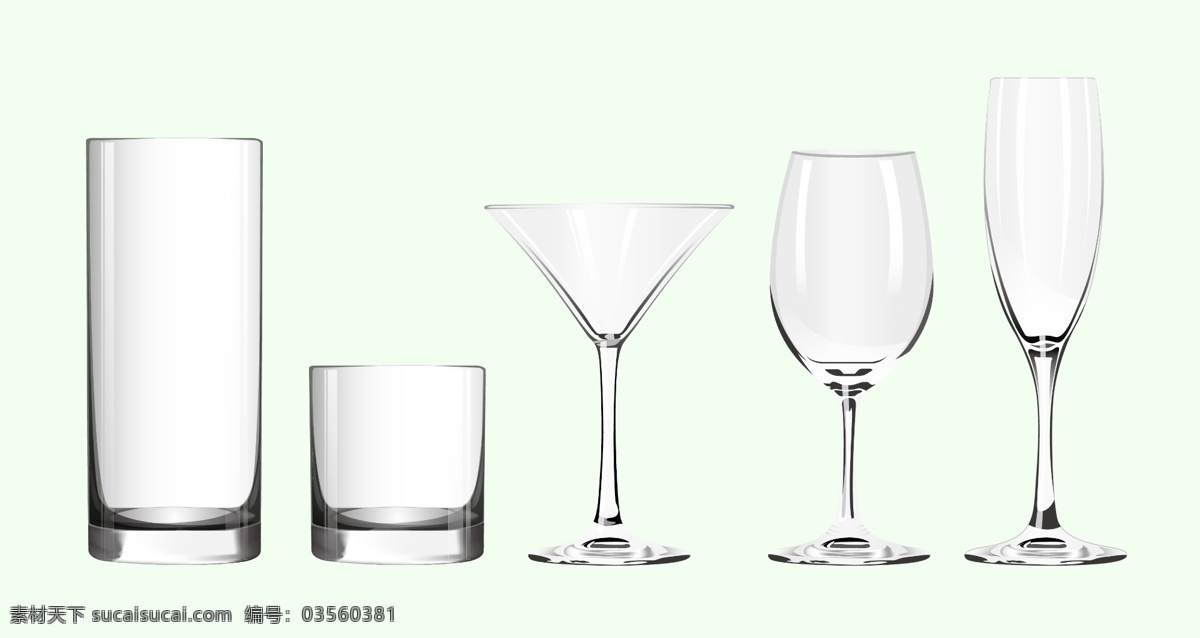 各种 形状 玻璃杯 杯子 水杯 精美玻璃杯 高脚杯 香槟酒杯 鸡尾酒杯 啤酒杯 源文件素材 分层