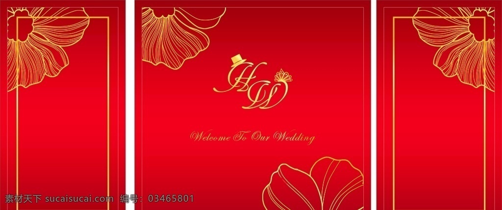 紅 金色 婚禮 紅金色 大紅色婚禮 西式紅色 金色花 舞臺(tái)造型