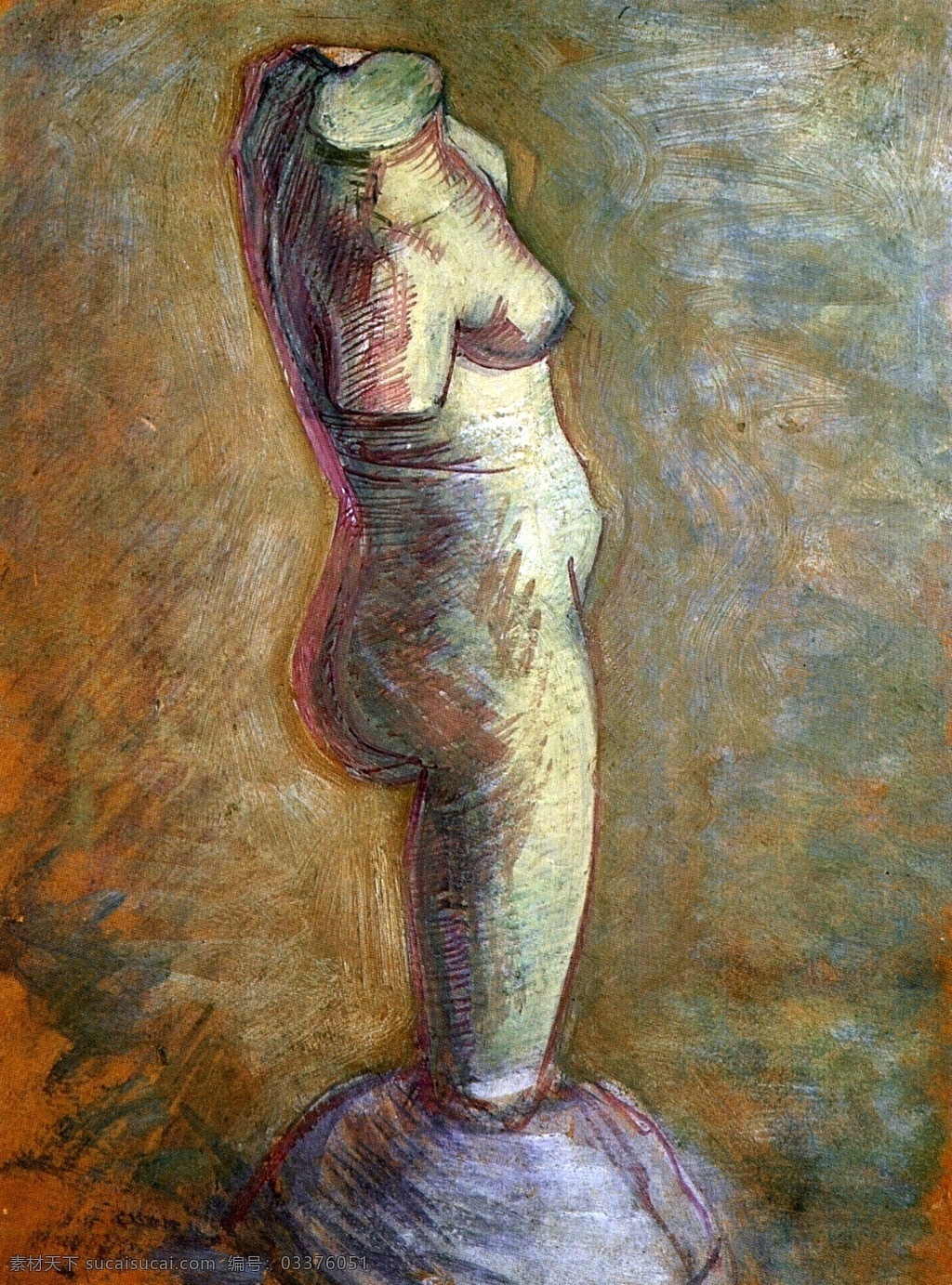 断臂 女性 白色 雕塑 油画 装饰画 人物 人像油画 挂画 简约 无框画