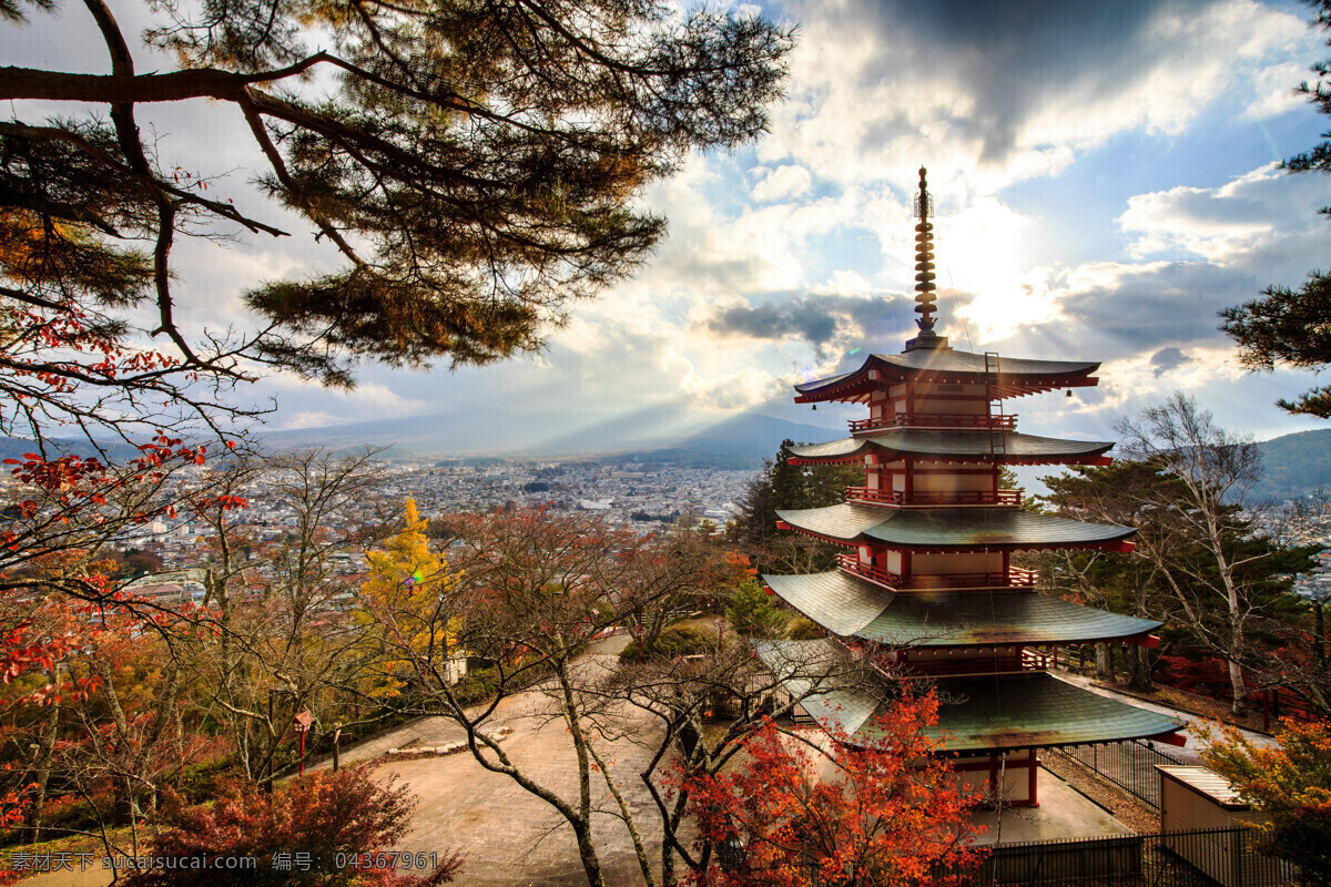 秋天 富士山 塔 美景 日本风景 日本建筑 秋天美景 其他类别 生活百科