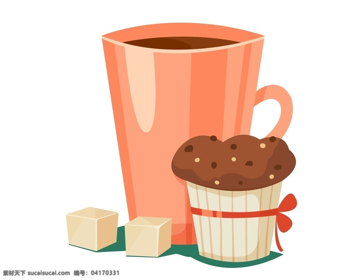 卡通 咖啡 蛋糕 元素 小清新 休闲 下午茶 手绘 奶糖 ai元素 矢量元素