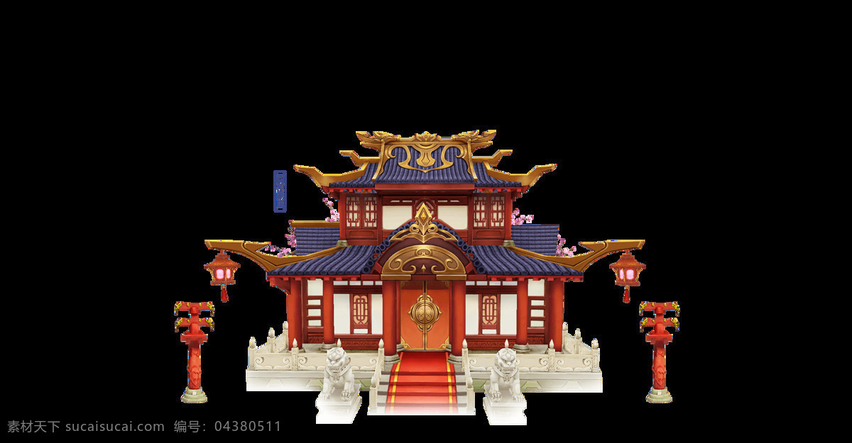 古風(fēng) 廟宇 建筑 元素 png元素 透明素材 卡通 裝飾 免摳元素