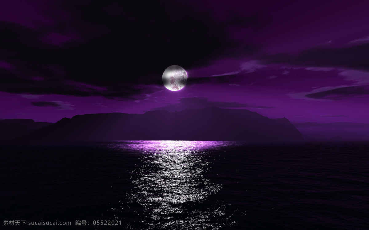 紫色 月亮 背景 夜晚