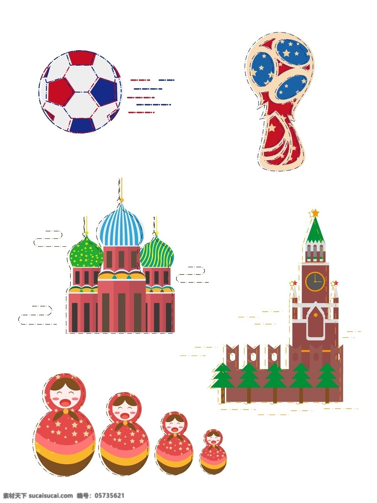 世界杯 俄罗斯 mbe 风格 插画 原创 元素 可爱 mbe风格 ai矢量