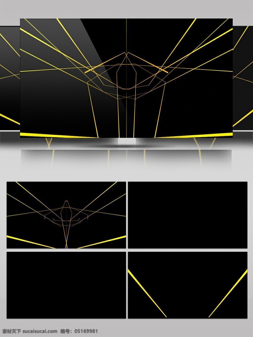 简约 动感 投影 精美 黄色 视频 视频素材 线条 几何 形状 高清视频素材 动态视频素材