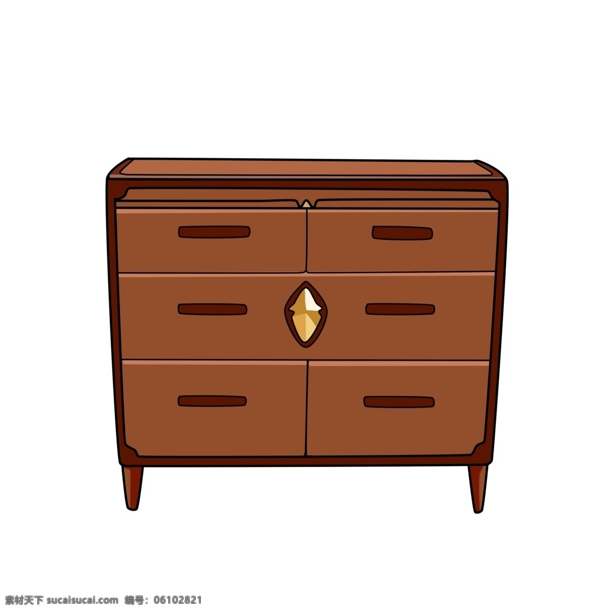 精美 木质 柜子 插画 木质柜子 立柜 家具插画 精美的柜子 木质家具插画 卡通家具插画 棕色立柜插画