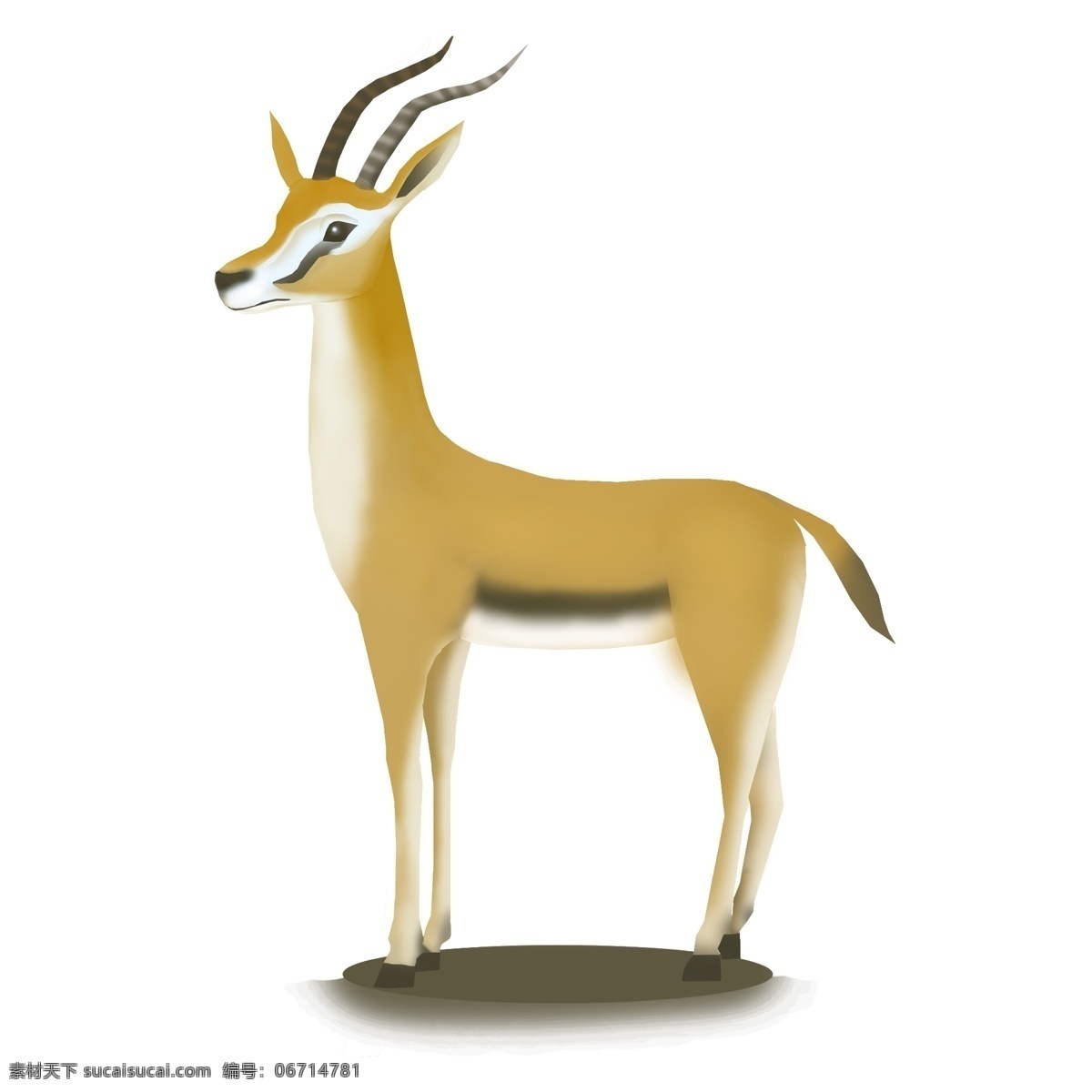 商用 高清 手绘 动物 非洲 羚羊 生物 黄色 非洲羚羊 可商用