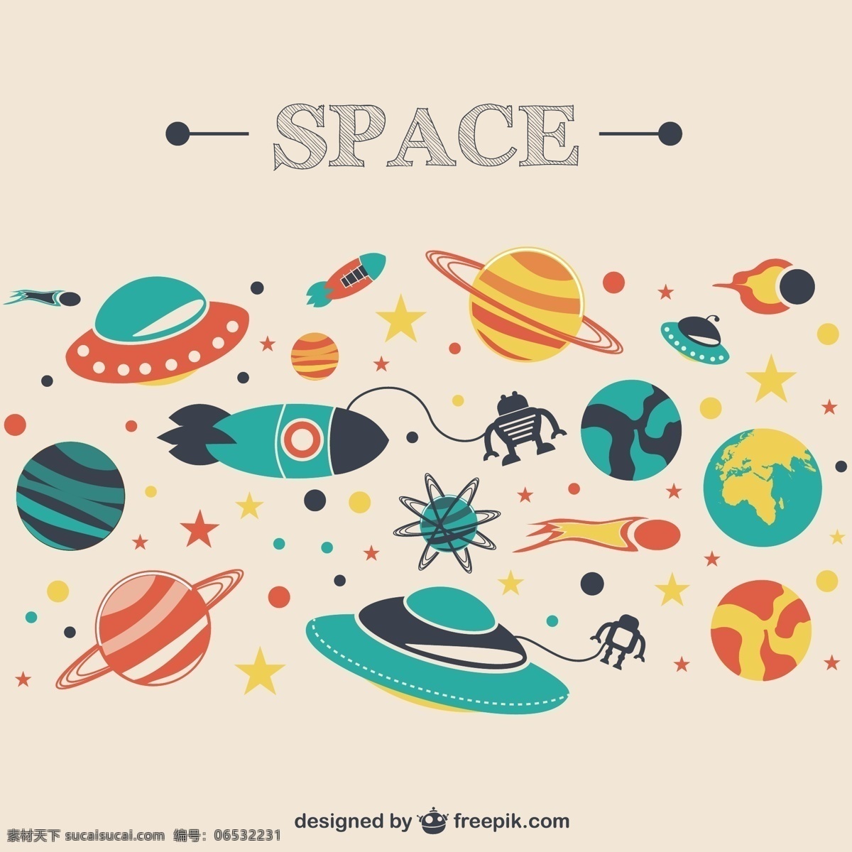 太空行星集合 背景 学校 书 图标 模板 科学 壁纸 图形 空间 布局 船舶 平面设计 研究行星 象形文字 学习 白色