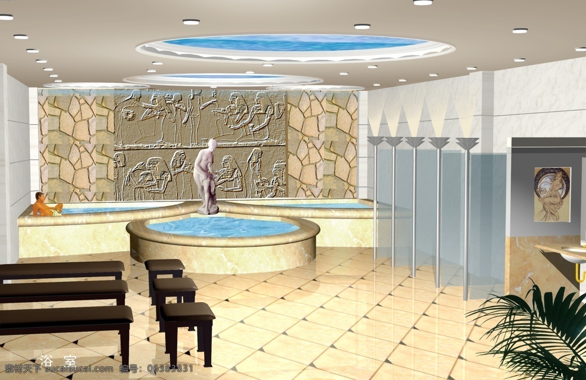 酒店 浴室 效果图 psd格式 环境设计 室内设计 源文件 装饰素材