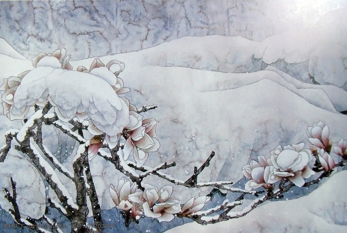 冬天 風景 國畫 水墨花卉植物 花鳥畫 中國畫 繪畫藝術 水墨畫 裝飾畫 中堂畫 山水畫 書畫文字 文化藝術