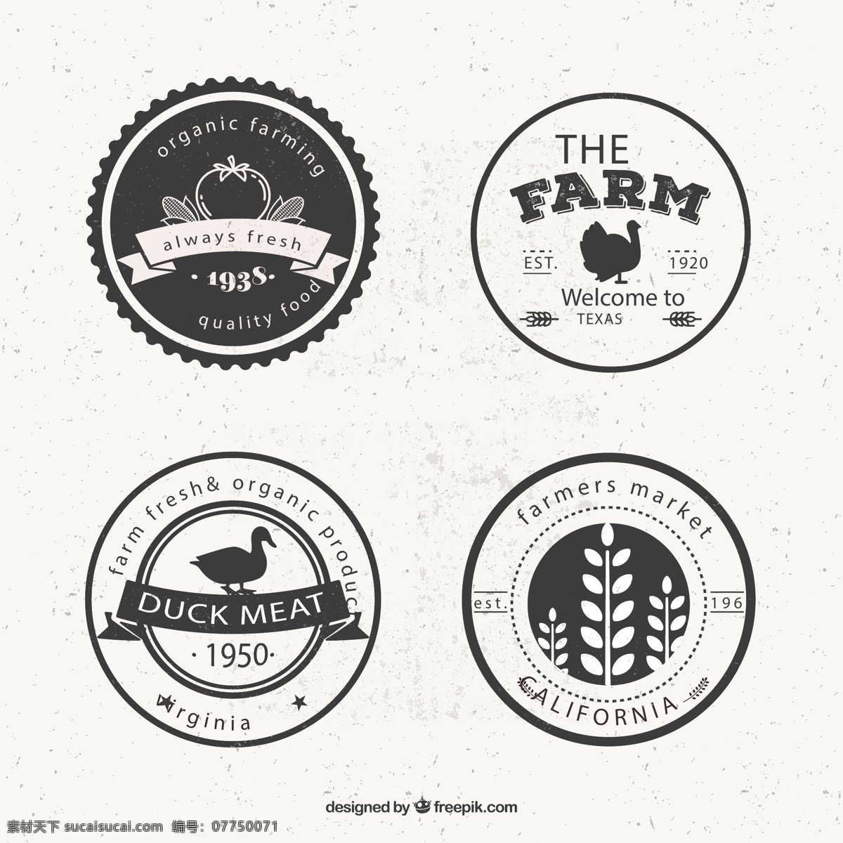 农场 产品 标签 农场标签 圆形标签 火鸡 玉米 矢量 高清图片