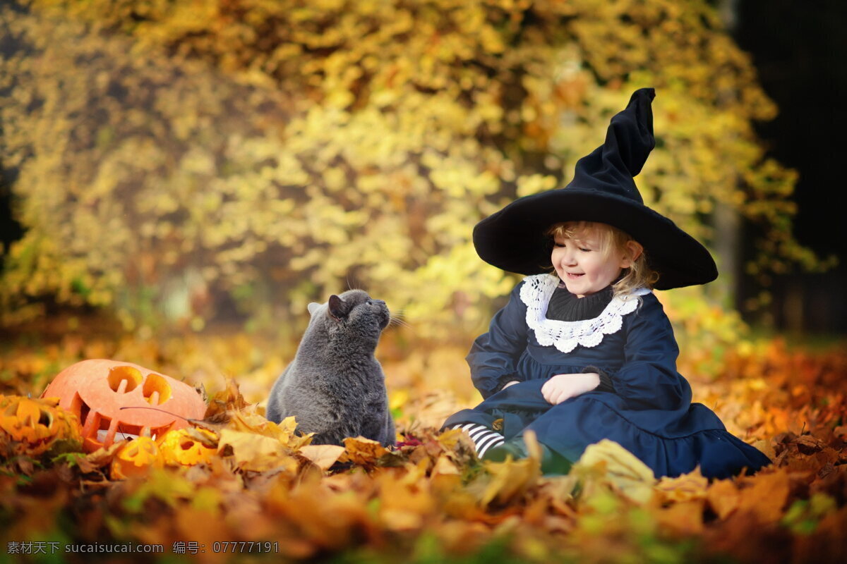 万圣节 巫师 帽 女孩 儿童服装 装扮 儿童 服装 打扮