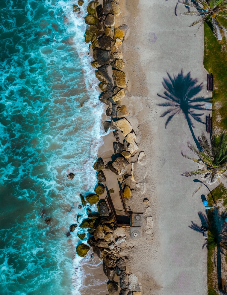 海滨 海边 沙滩 鹅卵石 海边公路