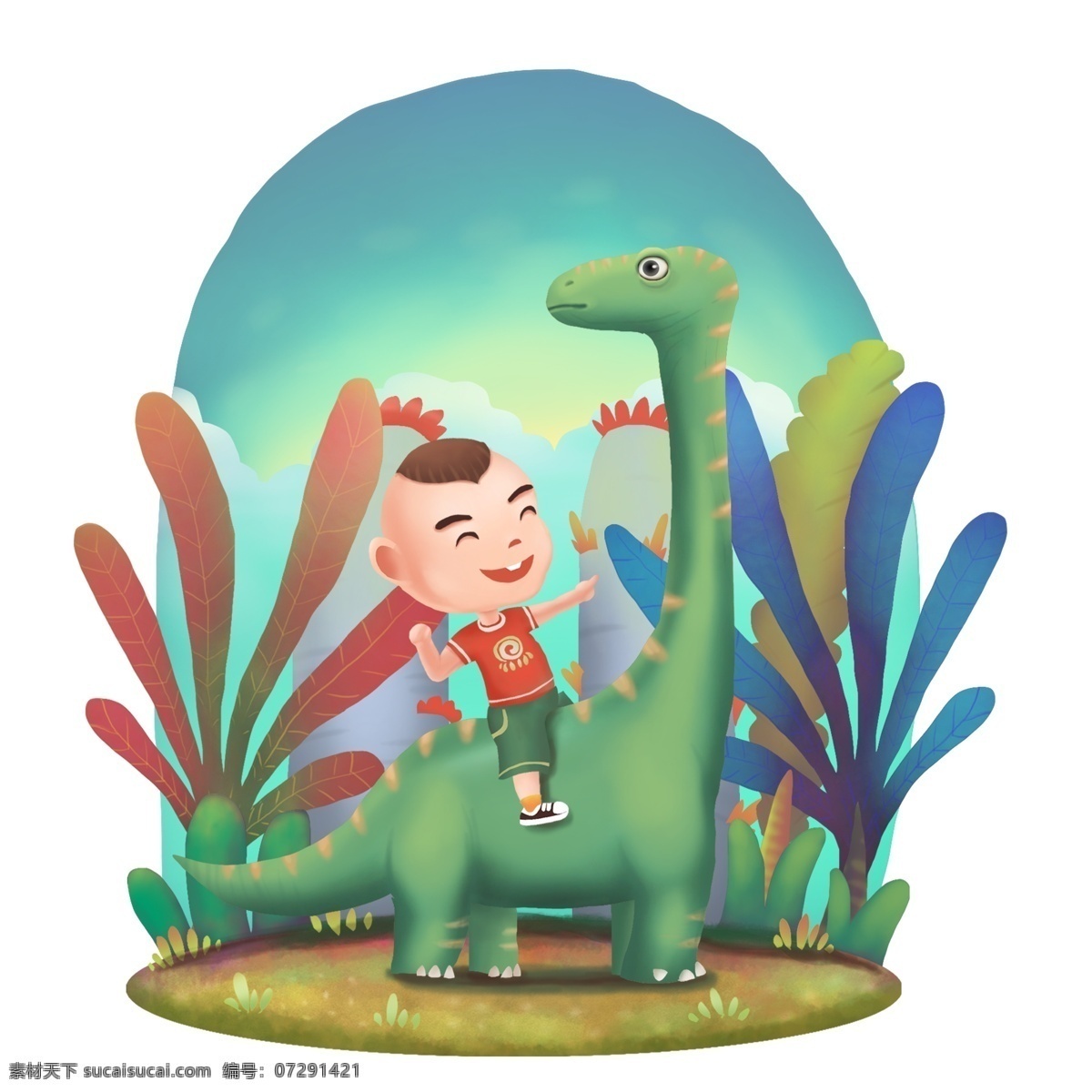 商用 高清 手绘 儿童 恐龙 骑 偶 玩具 乐园 恐龙骑偶玩具 可商用