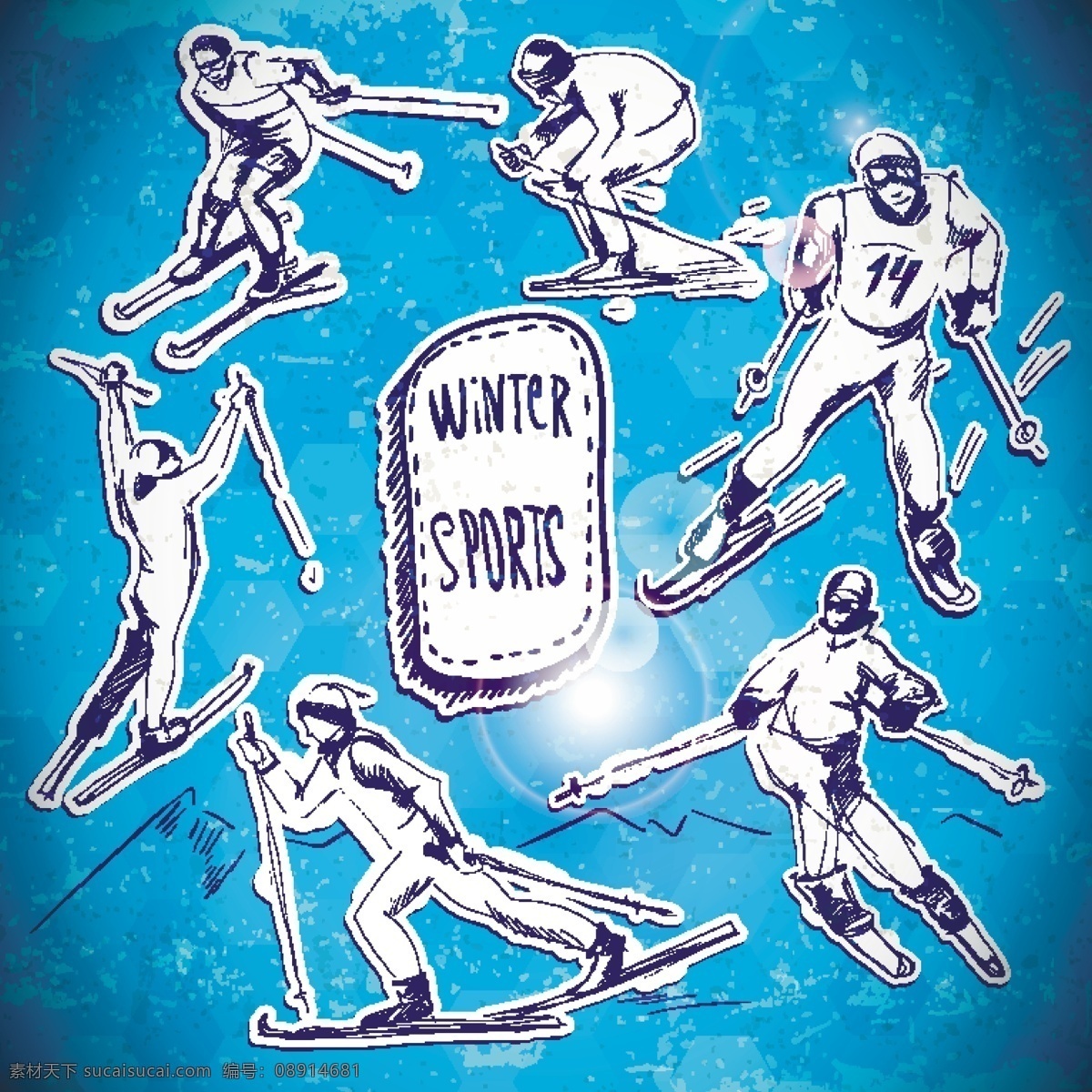 索契 冬奥会 滑雪 赛事 插画 矢量 索契冬奥会 比赛 滑板 冬季 冬天 运动员 人物 手绘 体育 体育运动 运动 背景 海报 画册 文化艺术