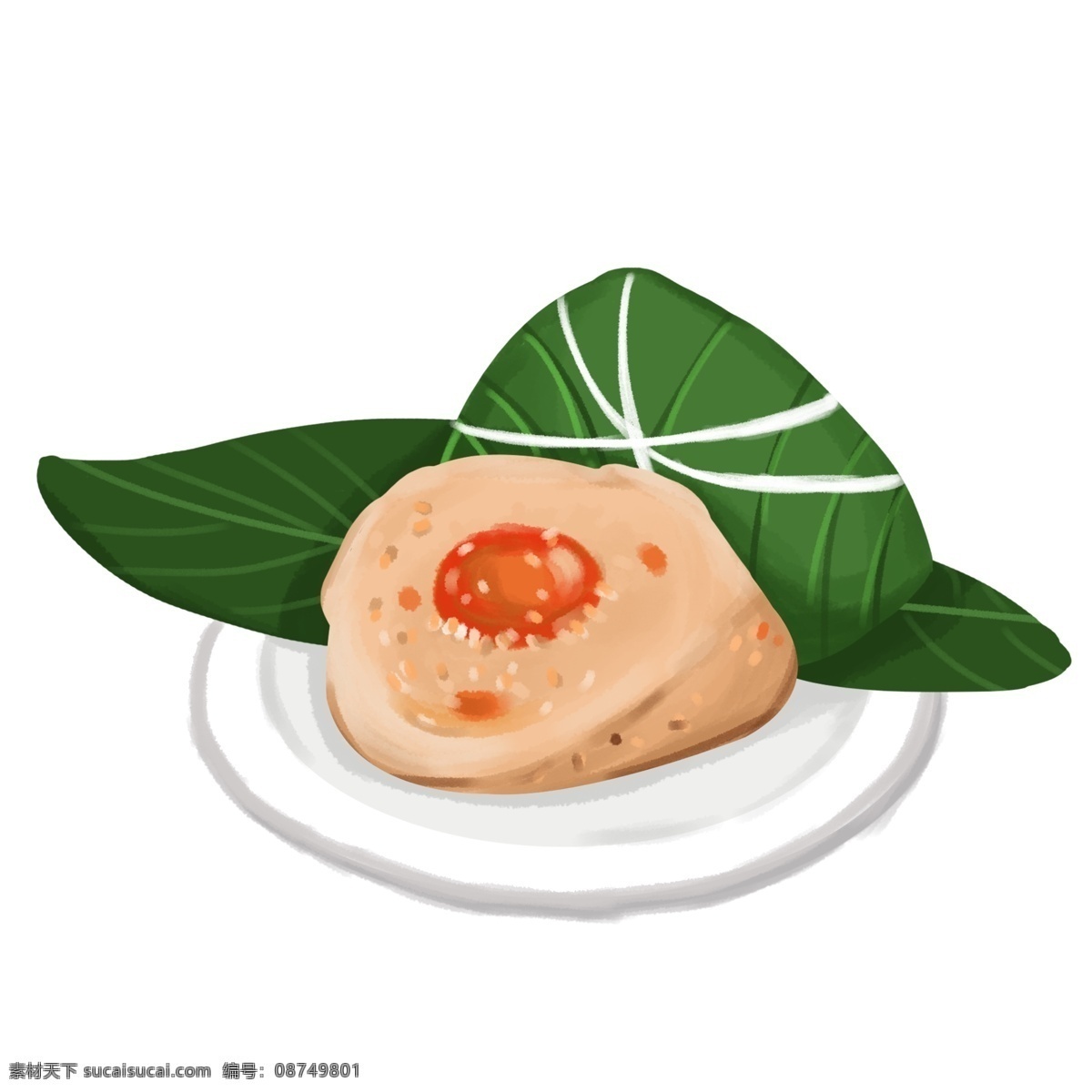 端午節(jié) 特色 食物 元素 特色節(jié)日 傳統(tǒng)美食 傳統(tǒng)食物 卡通端午節(jié) 盤子 咸味粽子 粽葉 卡通粽子 粽子食物