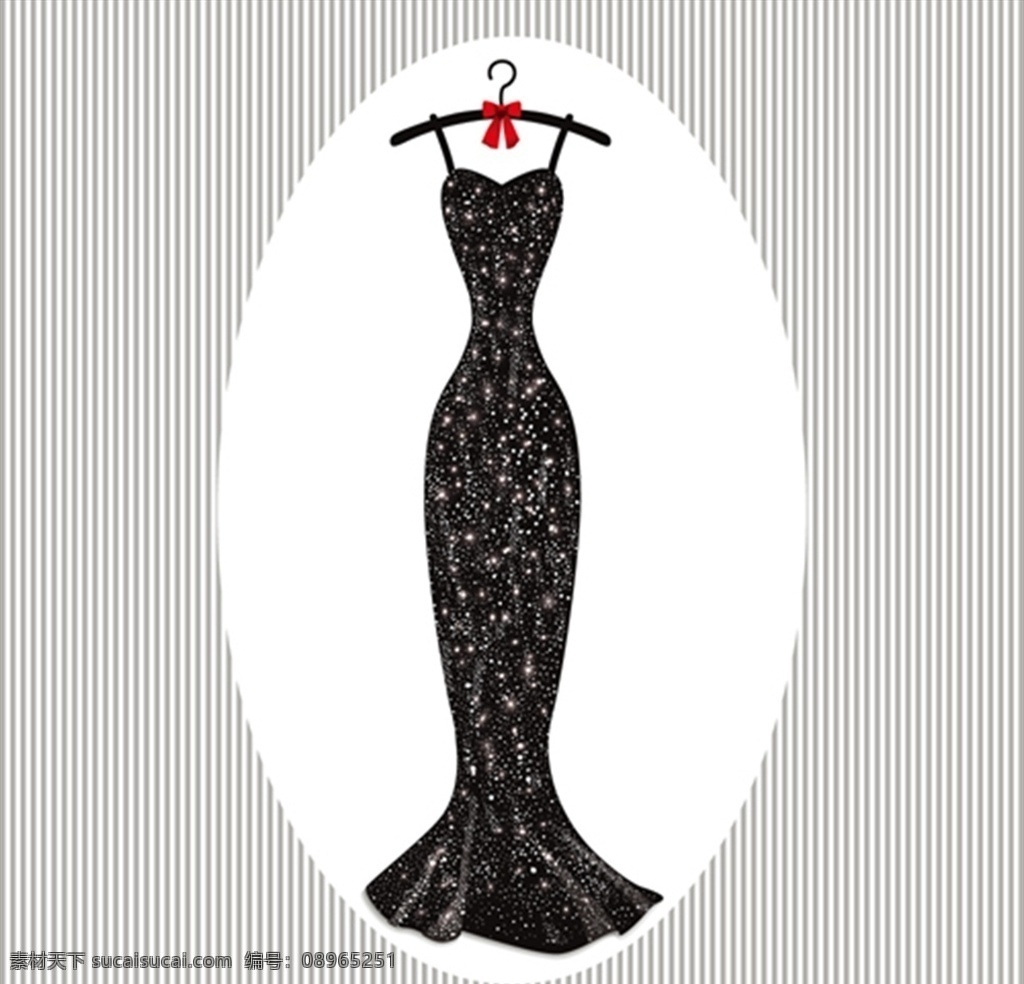 黑色 礼服 长裙 矢量素材 矢量图 设计素材 服装 服饰 时装 矢量 高清图片