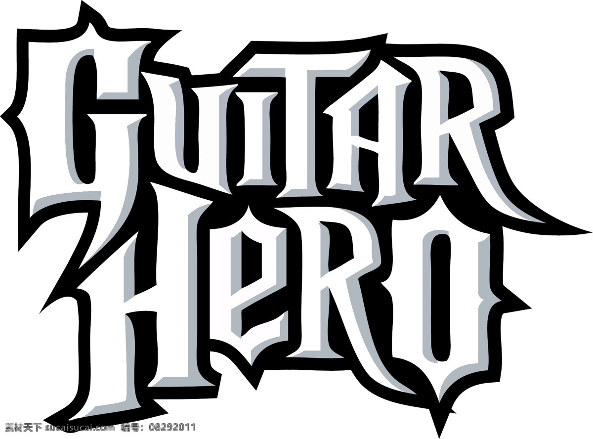 吉他英雄 矢量标志下载 免费矢量标识 商标 品牌标识 标识 矢量 免费 品牌 公司 白色