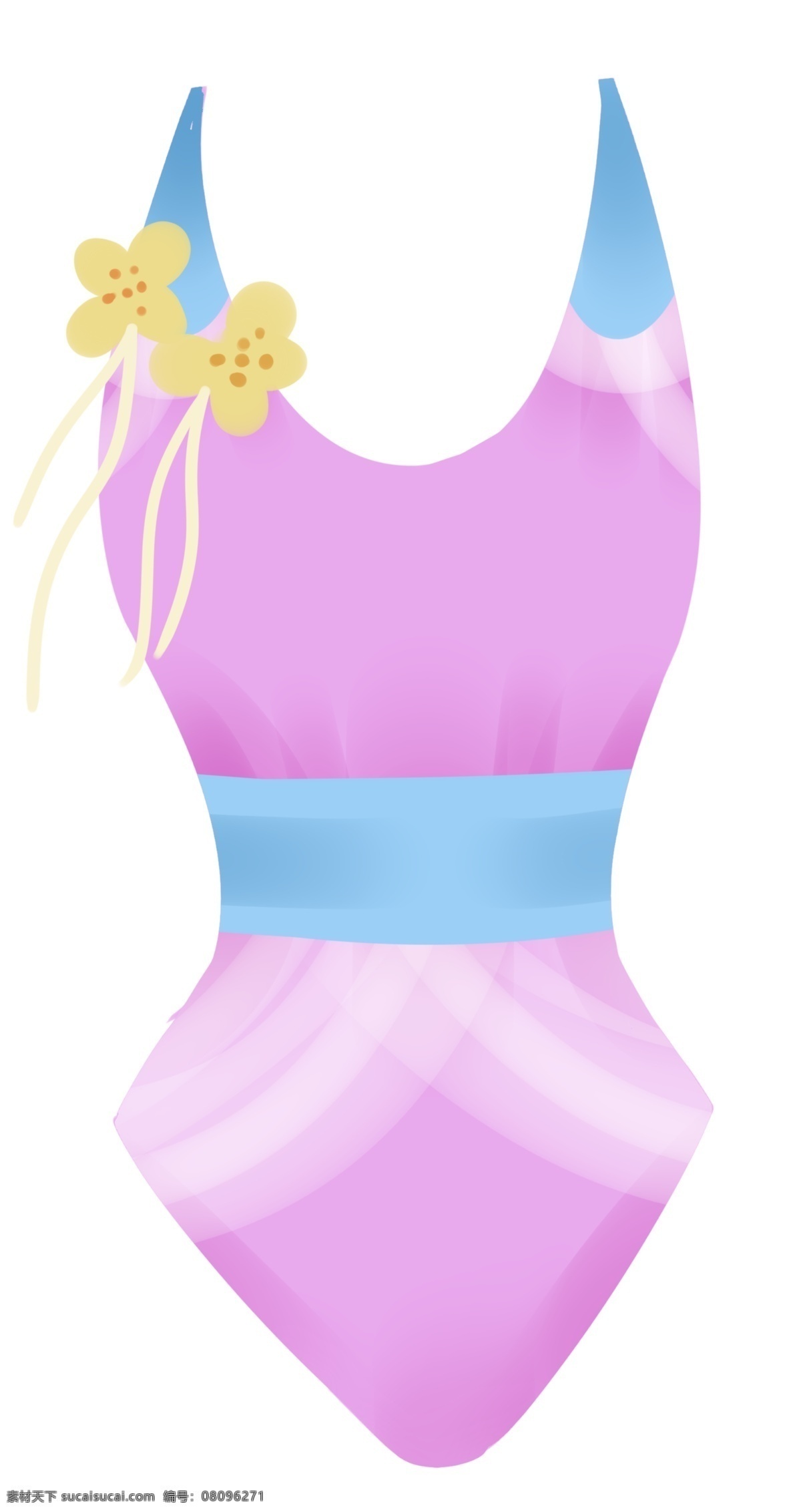 紫色 小花 點(diǎn)綴 泳衣