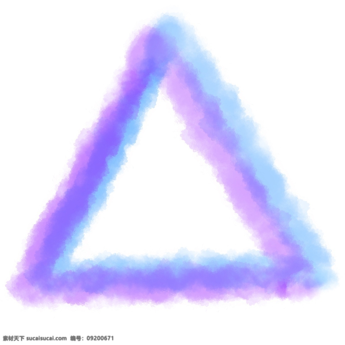 紫色 水彩 三角形 边框