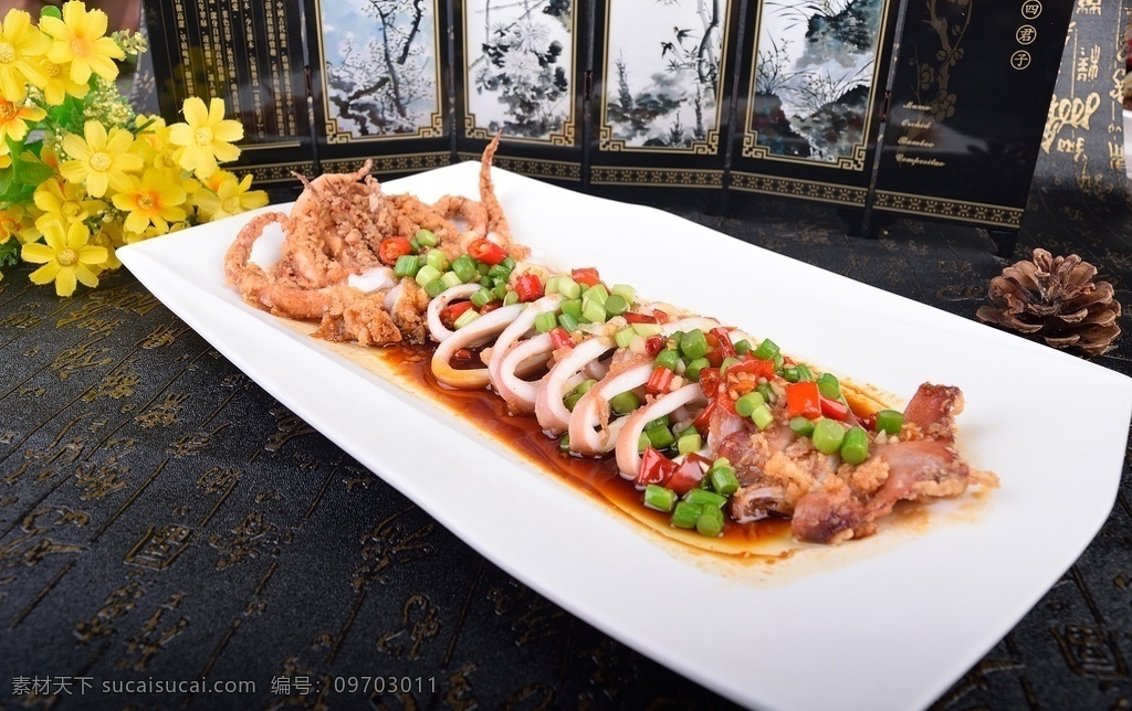 鱿鱼筒 湘菜 湖南菜 辣椒 湘味 餐饮美食 传统美食