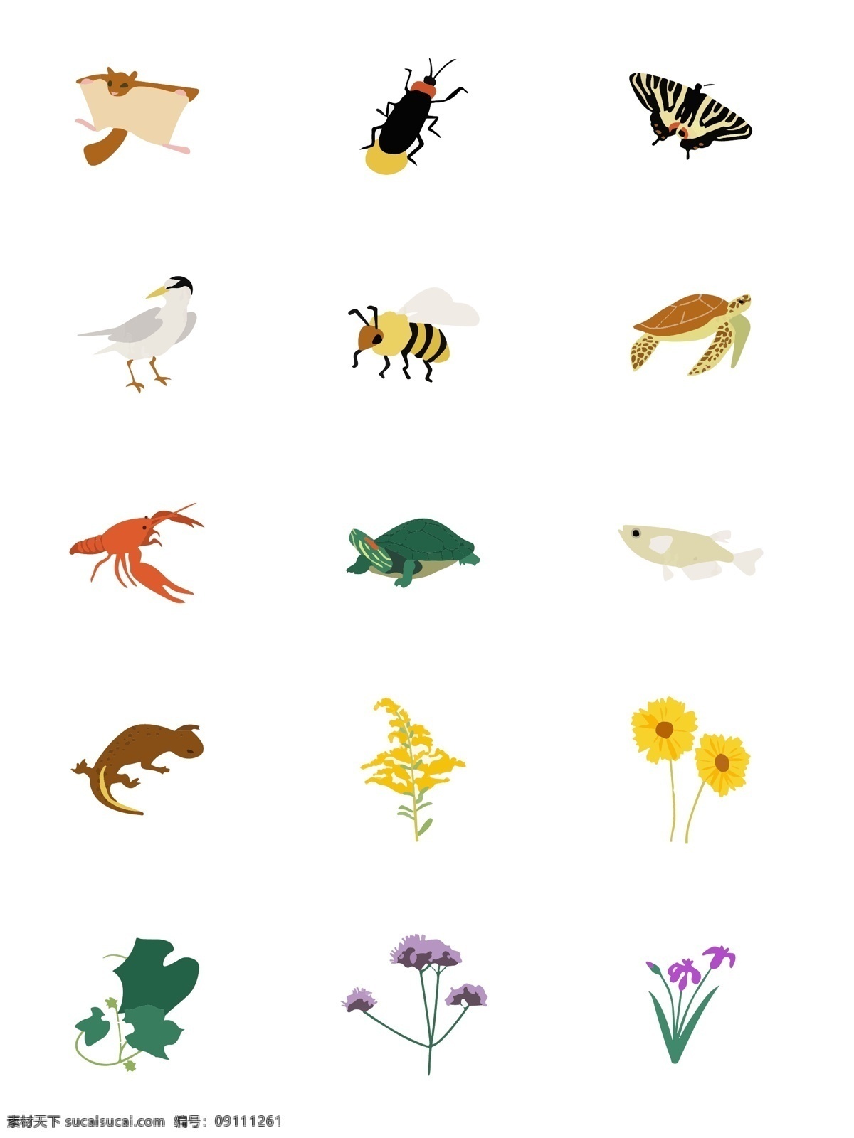 植物 动物类 插画 图标 系列 动物 环保 环境 套图 icon 动植物 花