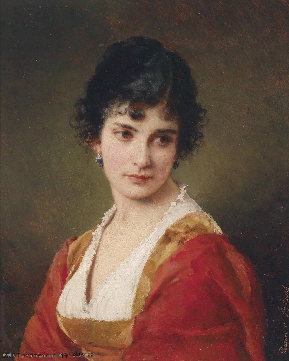 年轻女子肖像 欧根 冯 布 砬 斯 女人 女子 人体 艺术 肖像 油画 世界名画 西洋油画 绘画书法 文化艺术