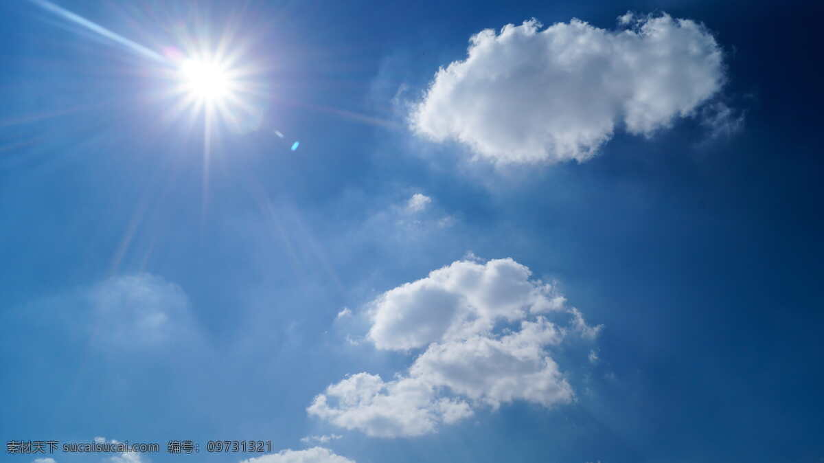 天空 晴朗 云 多云的 蓝色图片 蓝色 太阳 阳光 云景 自然 背景