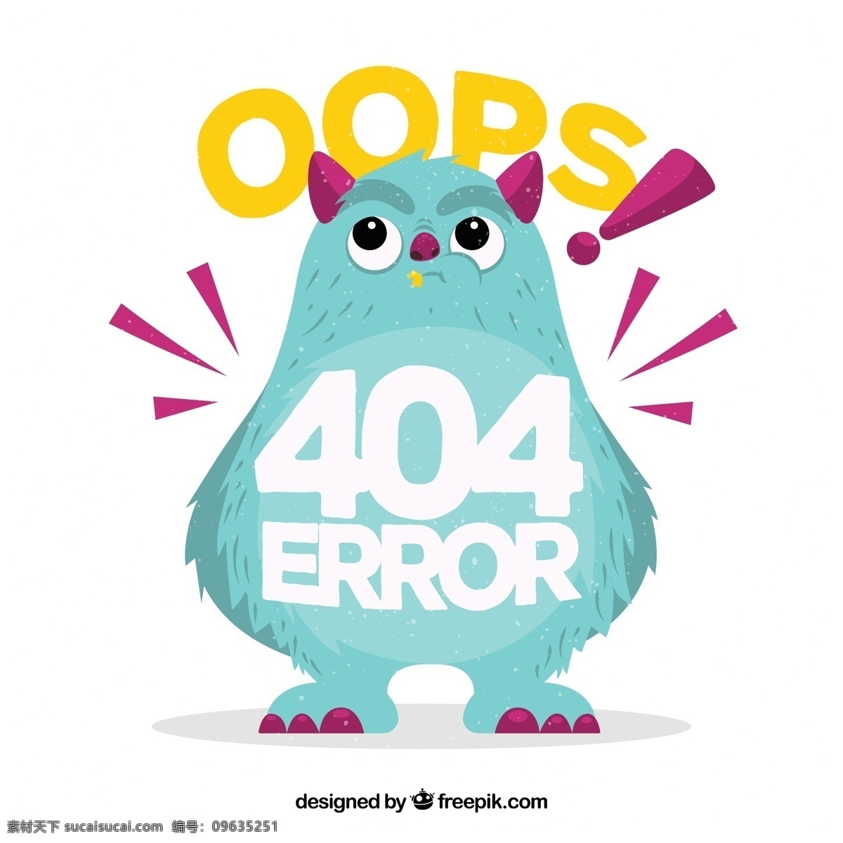 彩绘 错误 页面 怪兽 404错误 失踪 网页 广告海报设计 web 界面设计 英文模板
